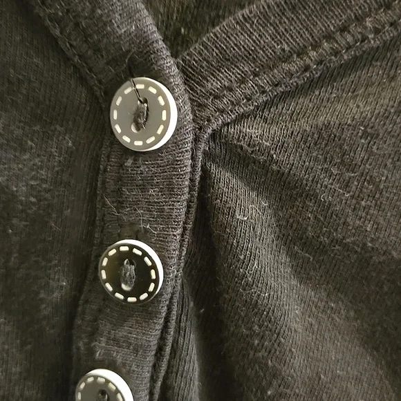 Y2k Medium Black V-Neck Buttoned Womens Top Old Navy - Picture 8 of 13